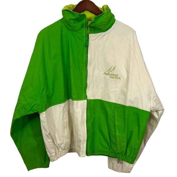 Nautica Sailing Jacket Colorblock Coat Windbreaker Hooded One Design Vintage 90s - Picture 3 of 13